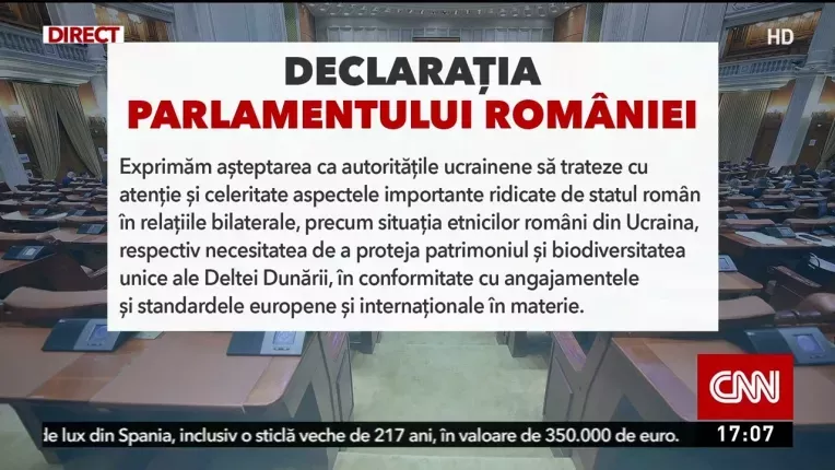 Parlamentul Romaniei a adoptat o declaratie la implinirea unui an de la declansarea razboiului din Ucraina