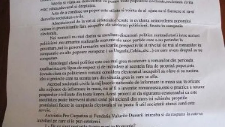 Protest al societatii civile fata de clasa politica